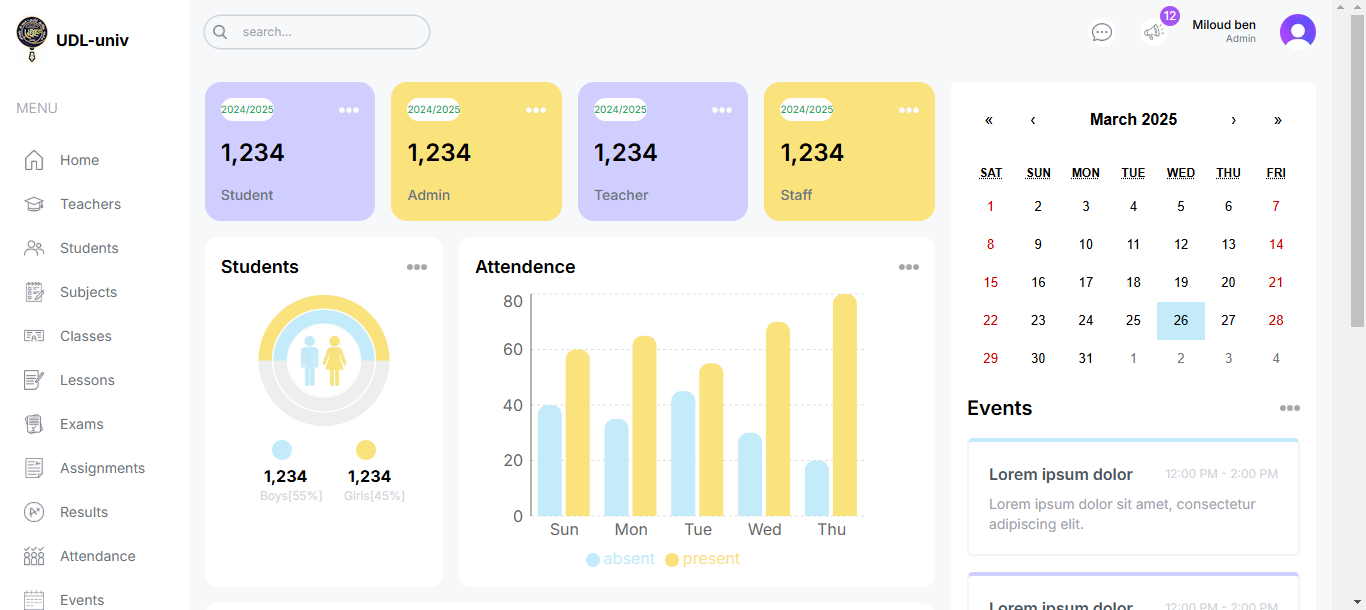 School managment website